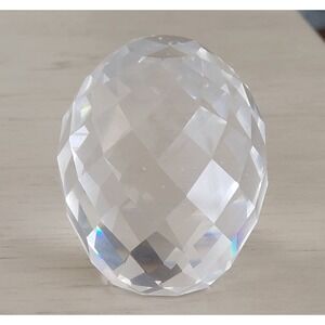 Vintage Swarovski Faceted Crystal Egg With Flaws